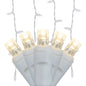 70-Light 5mm LED Icicle Lights with White/Green Cord | 6 Colors