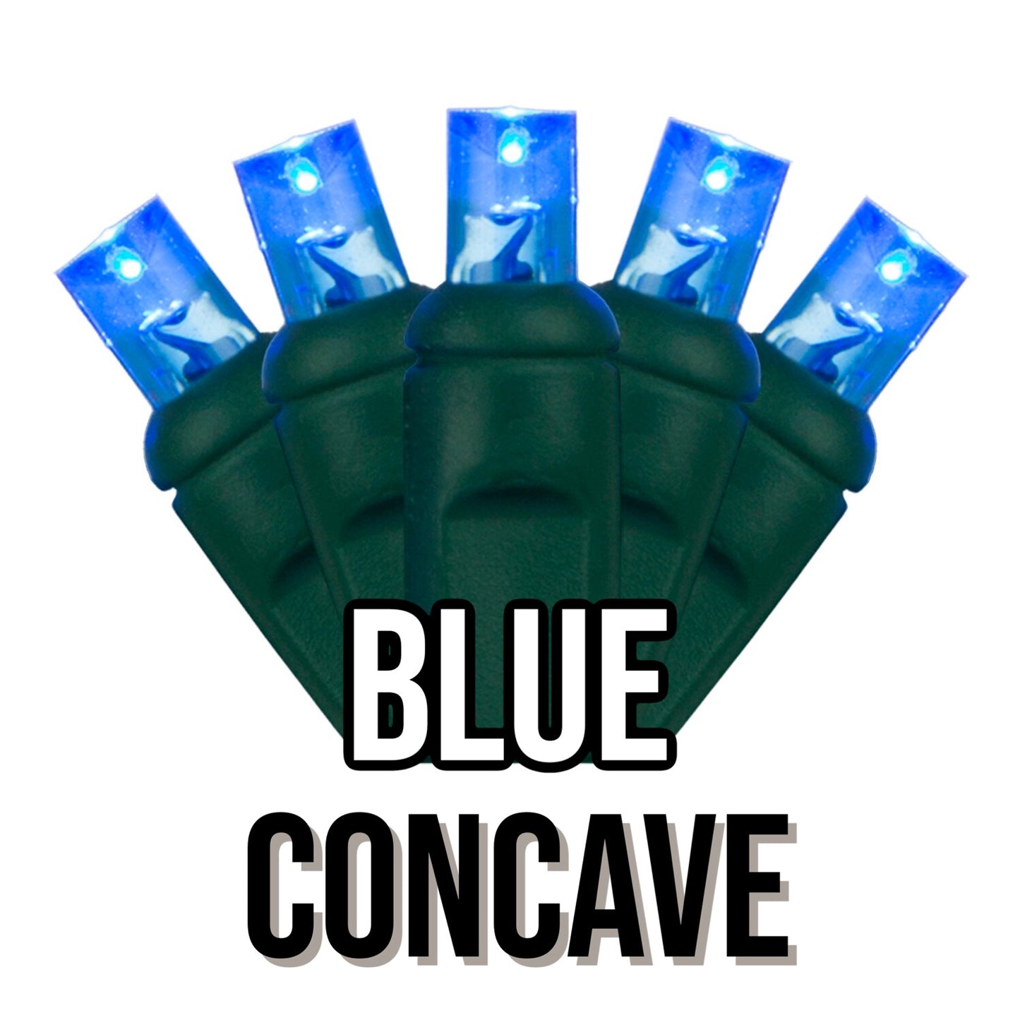 50-Light 5mm Concave Green Cord | 29 Colors