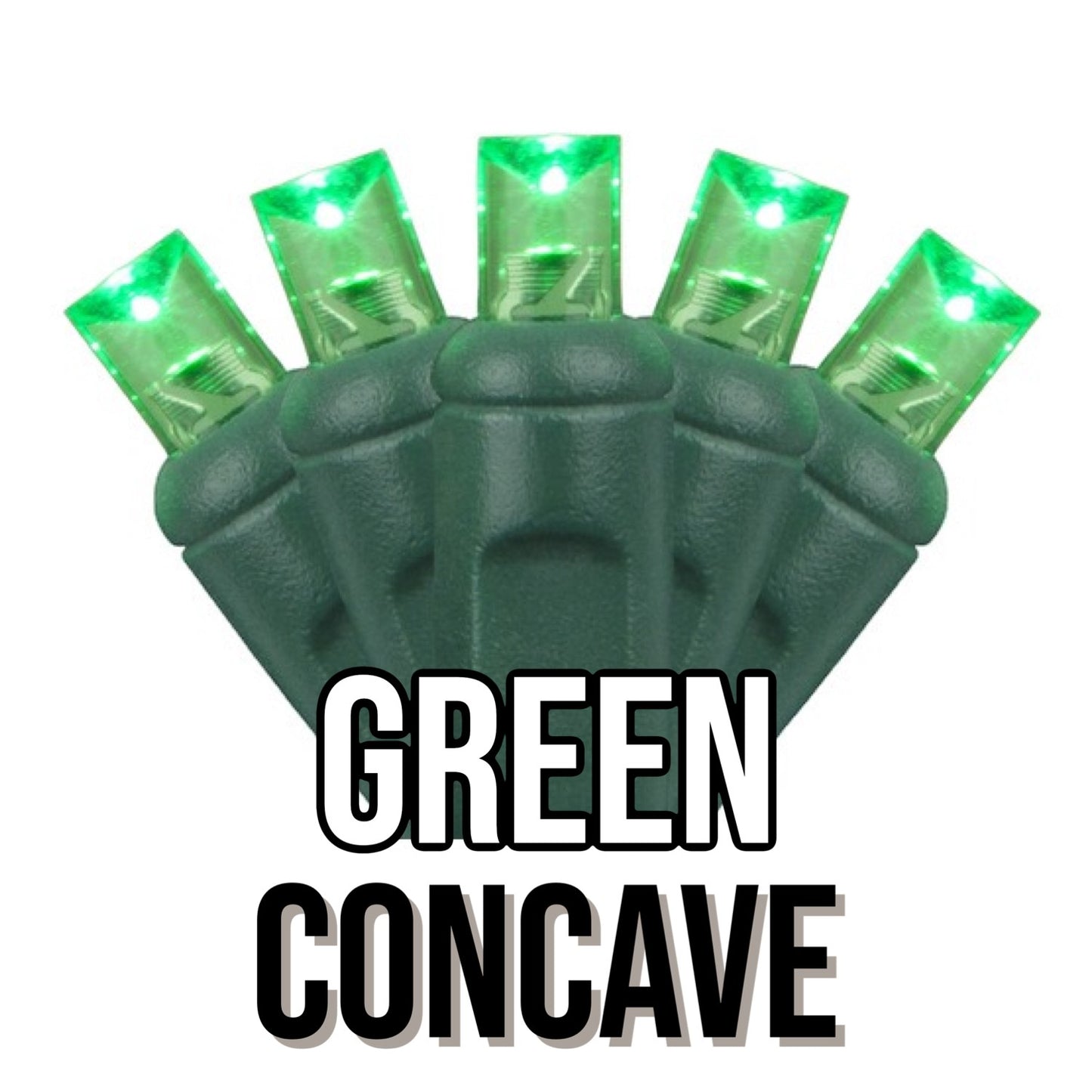 50-Light 5mm Concave Green Cord | 29 Colors