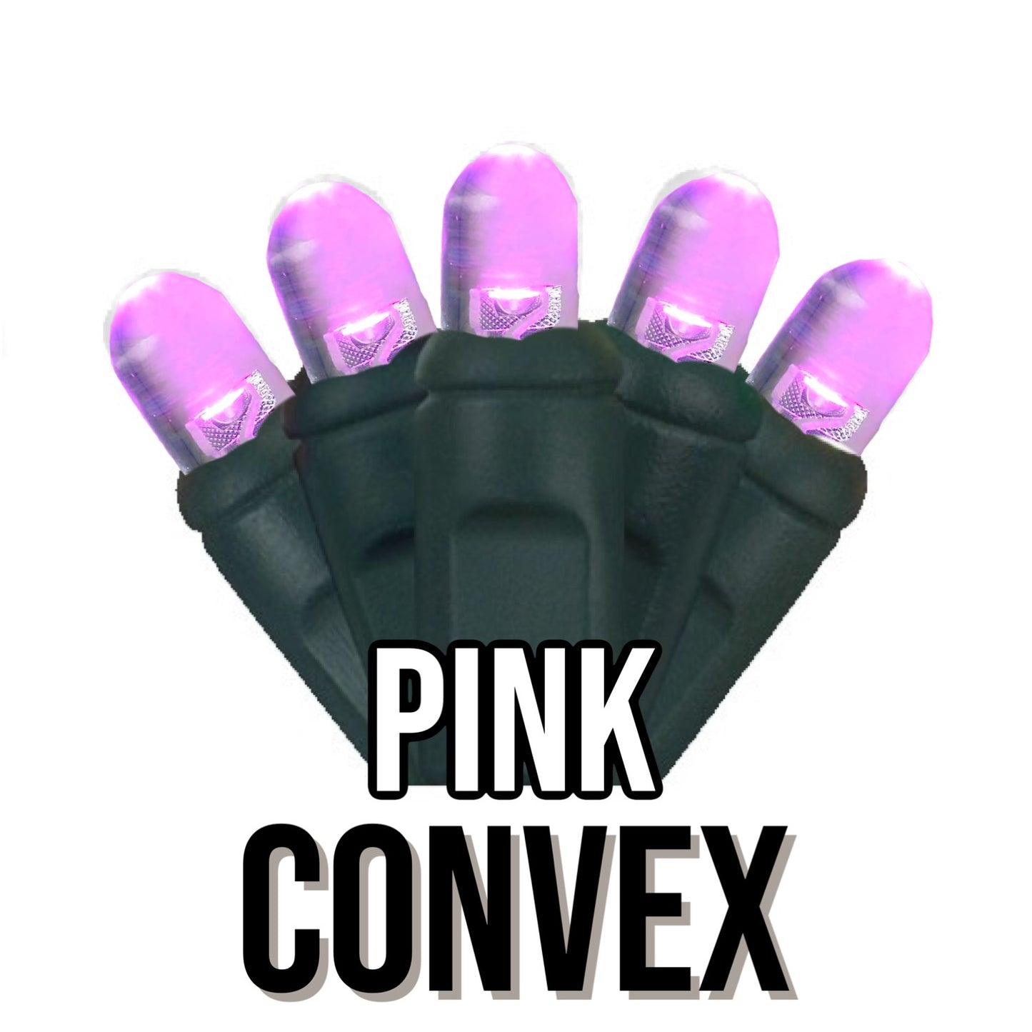 50-Light 5mm Convex Green Cord | 14 Colors