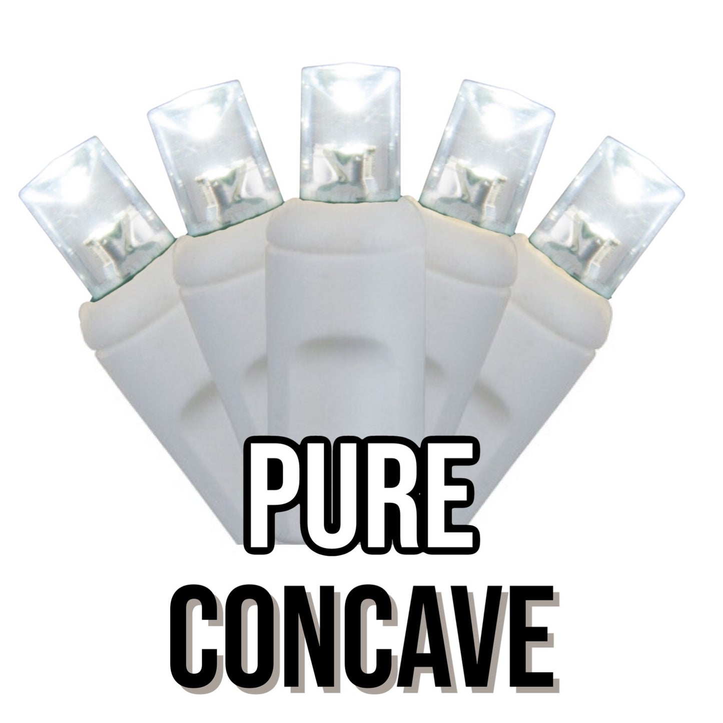 50-Light 5mm Concave White Cord | 5 Colors