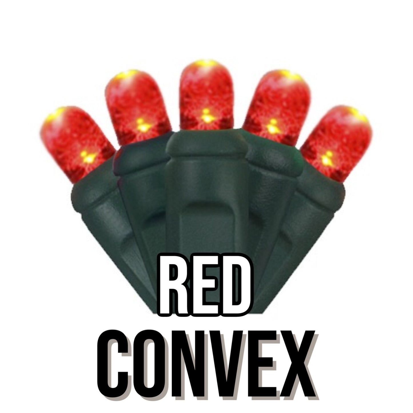 50-Light 5mm Convex Green Cord | 14 Colors