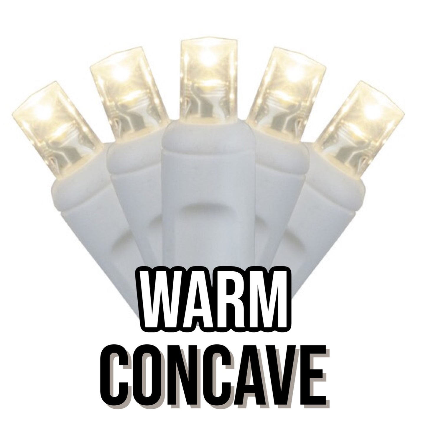 50-Light 5mm Concave White Cord | 5 Colors