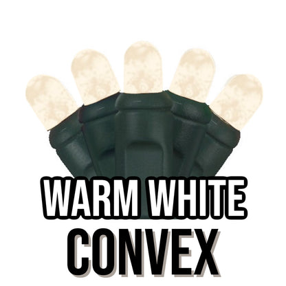 50-Light 5mm Convex Green Cord | 14 Colors