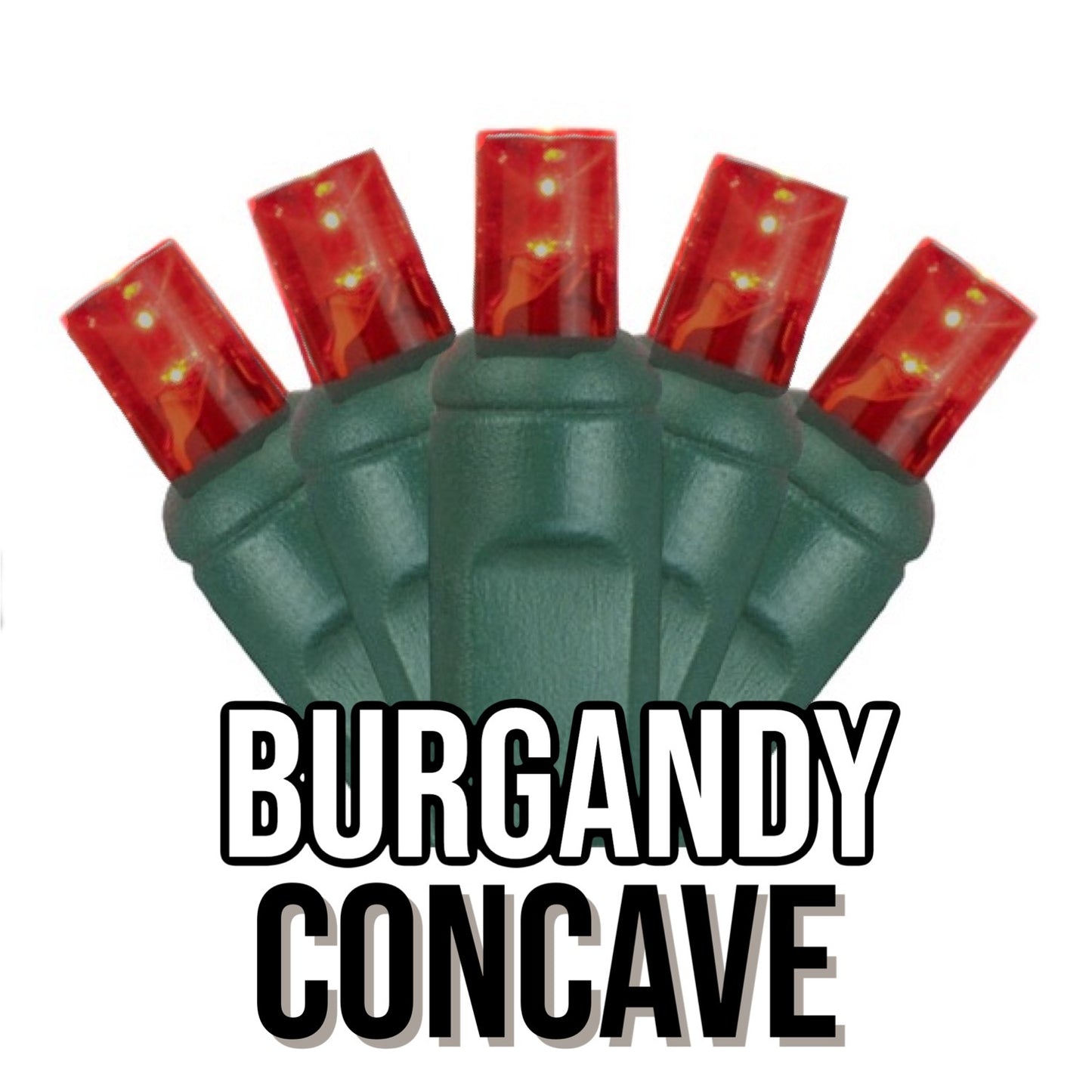 50-Light 5mm Concave Green Cord | 29 Colors