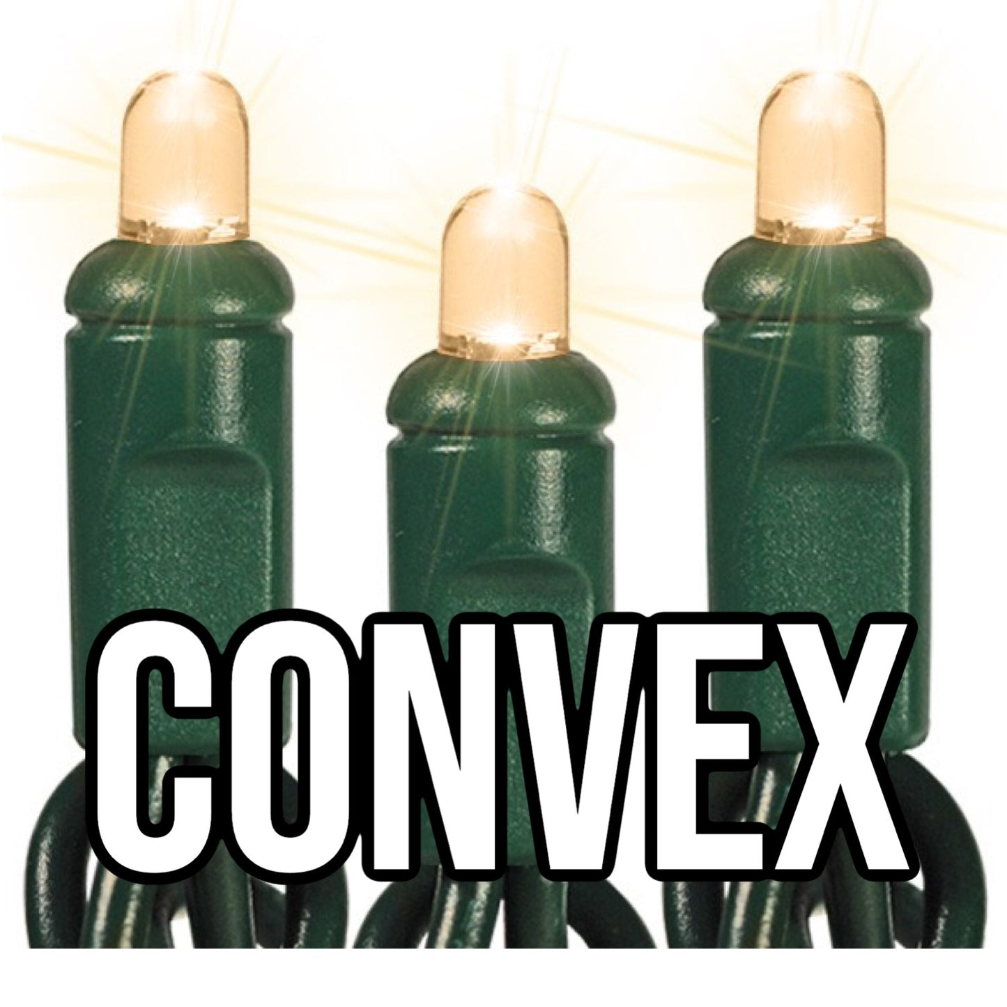 50-Light 5mm Convex Green Cord | 14 Colors