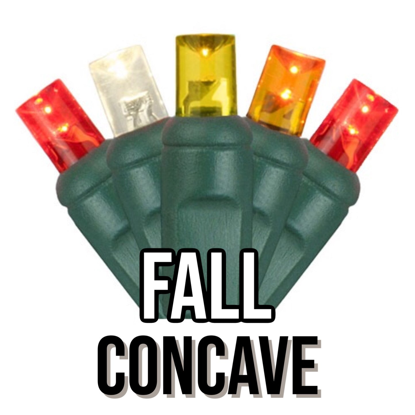 50-Light 5mm Concave Green Cord | 29 Colors