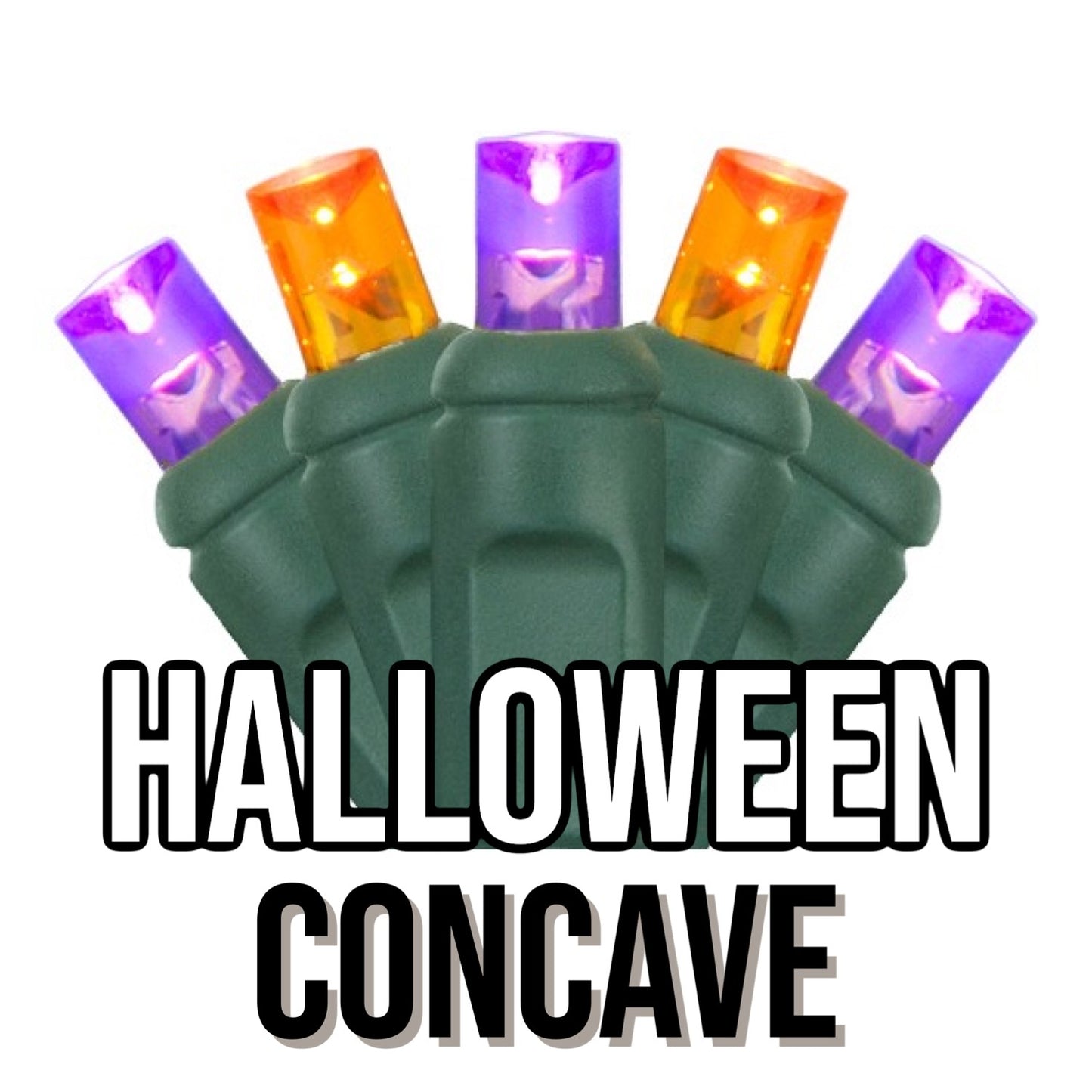 50-Light 5mm Concave Green Cord | 29 Colors