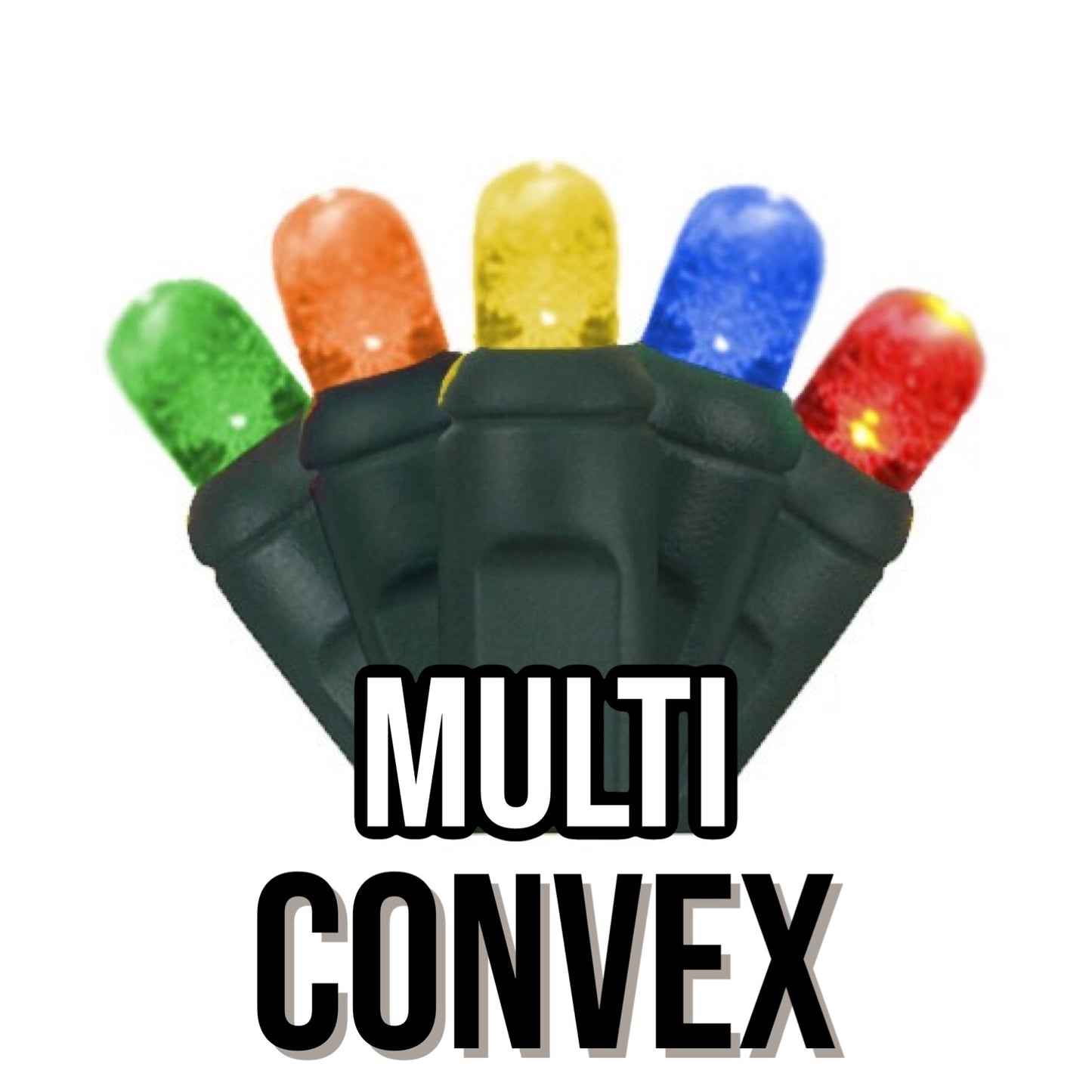 50-Light 5mm Convex Green Cord | 14 Colors