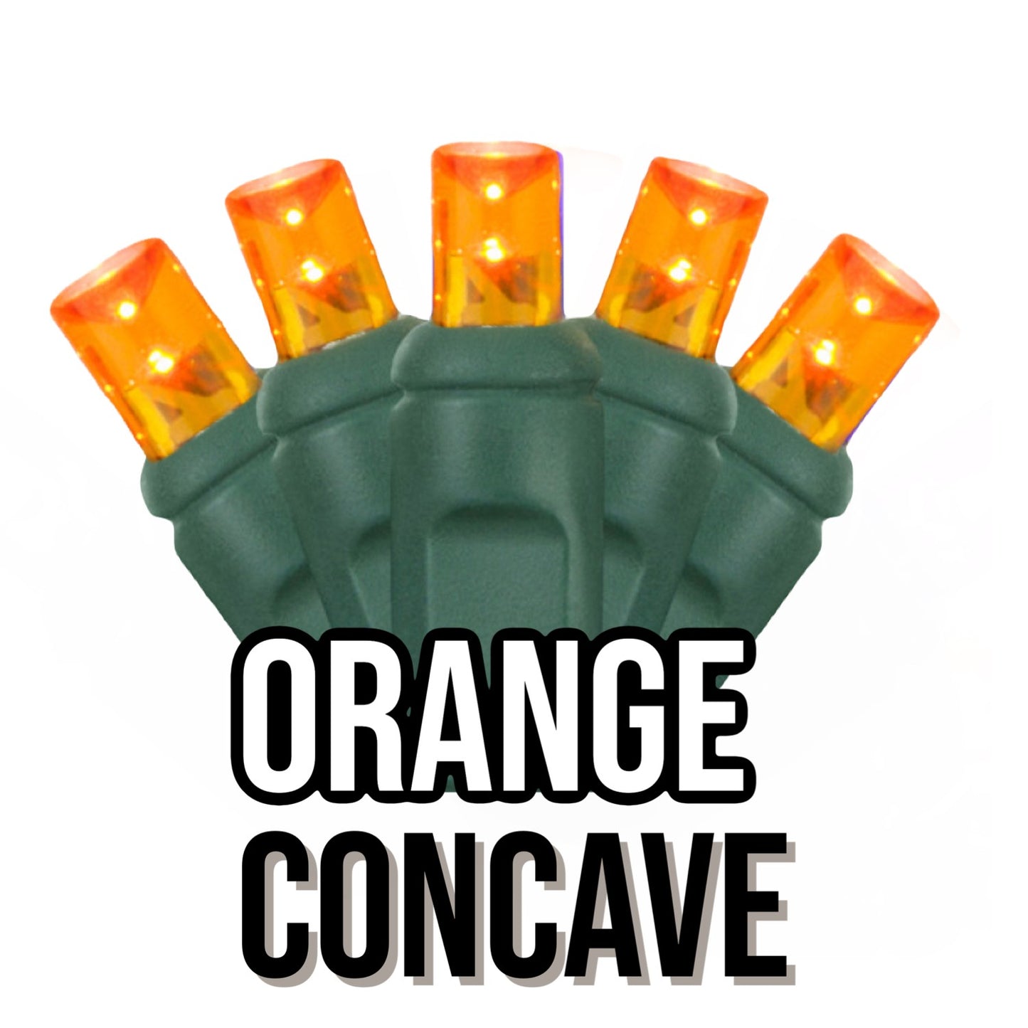 50-Light 5mm Concave Green Cord | 29 Colors