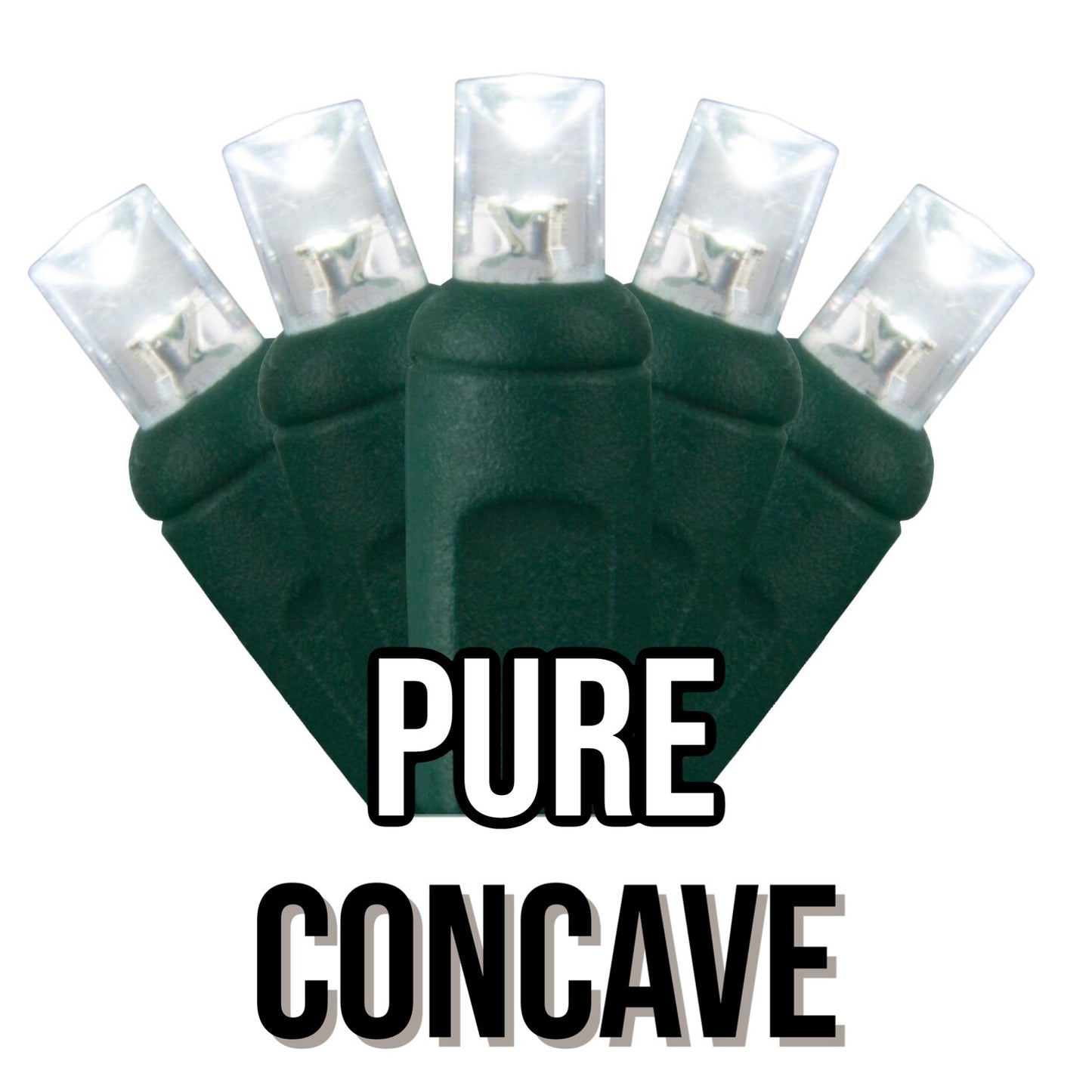 50-Light 5mm Concave Green Cord | 29 Colors