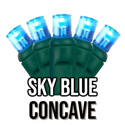 50-Light 5mm Concave Green Cord | 29 Colors