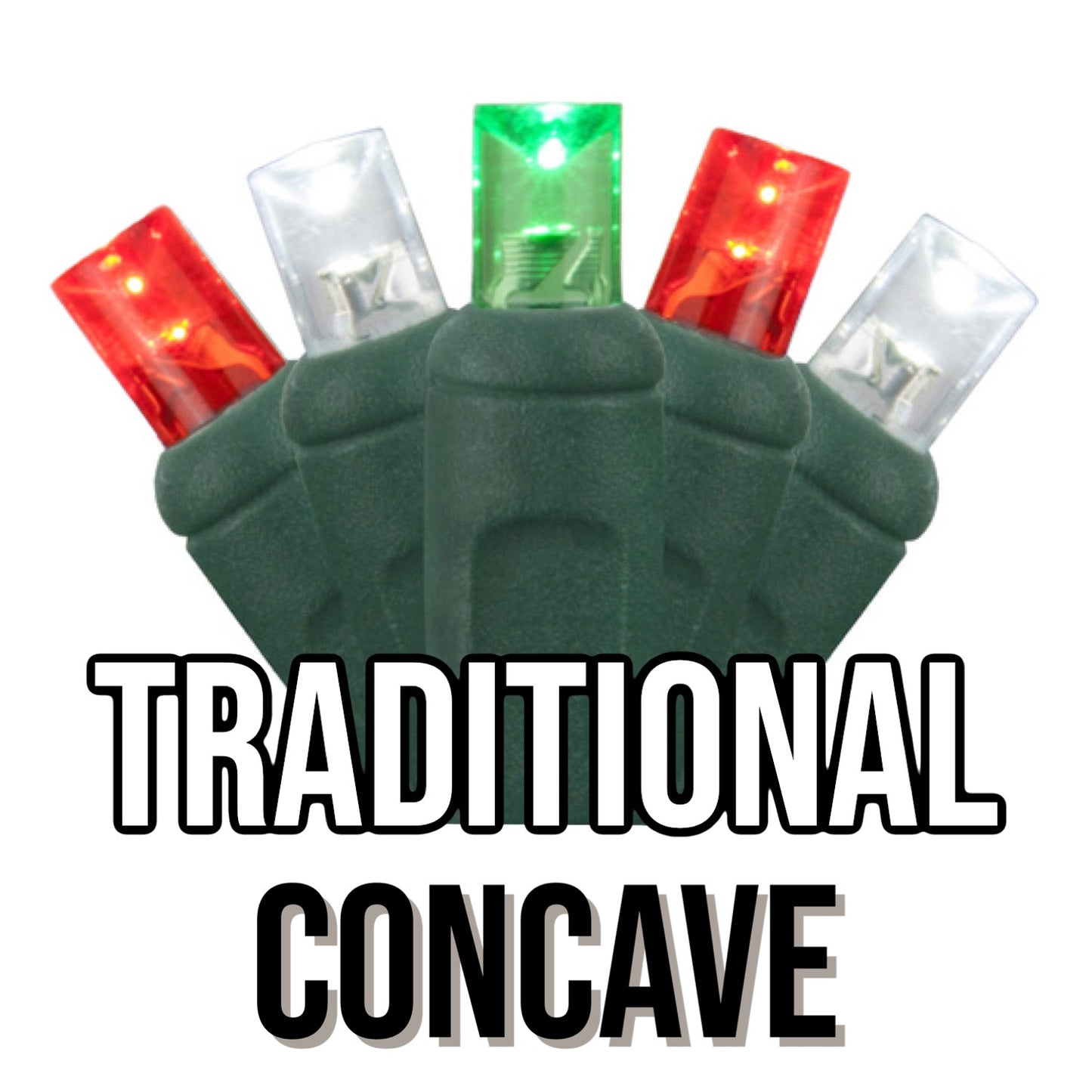 50-Light 5mm Concave Green Cord | 29 Colors