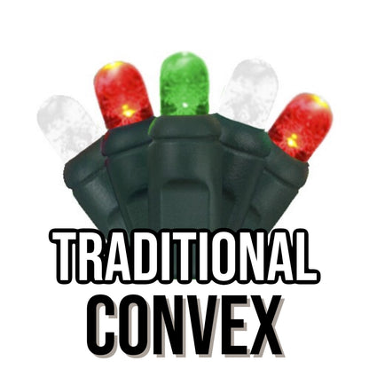 50-Light 5mm Convex Green Cord | 14 Colors