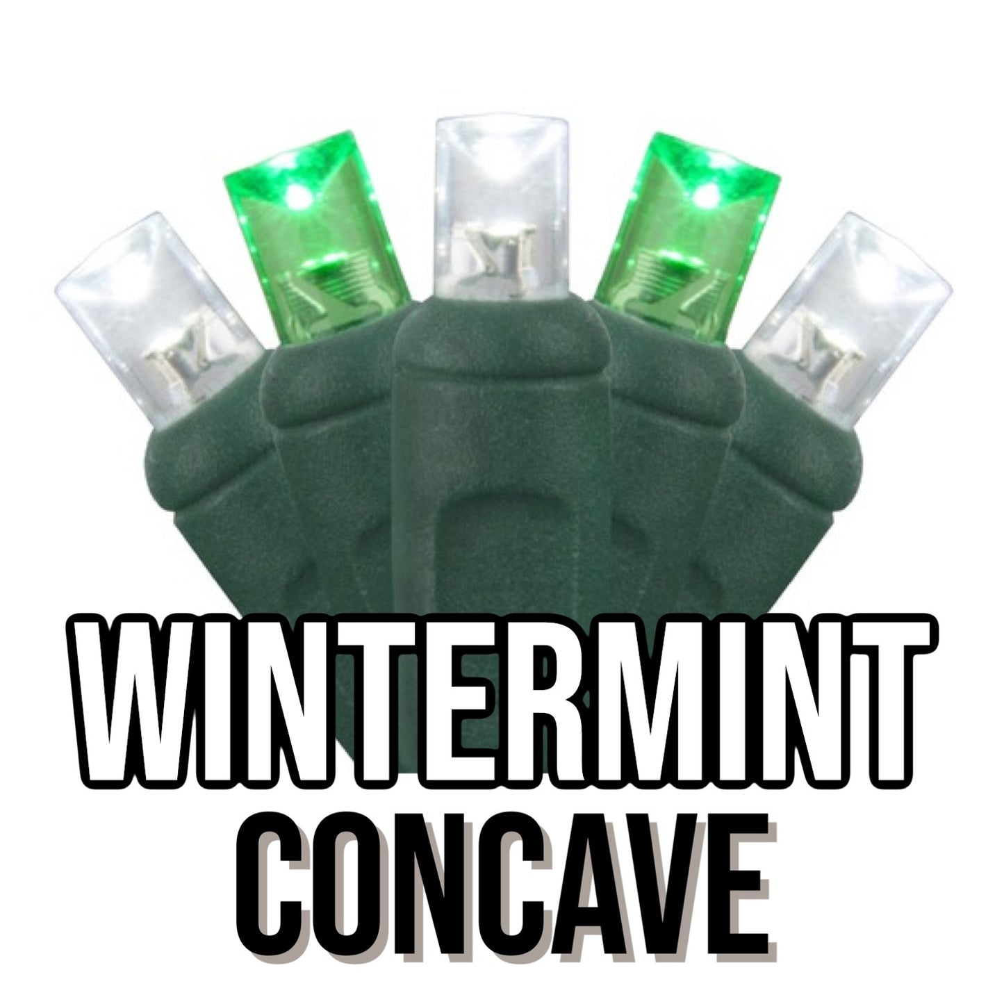 50-Light 5mm Concave Green Cord | 29 Colors