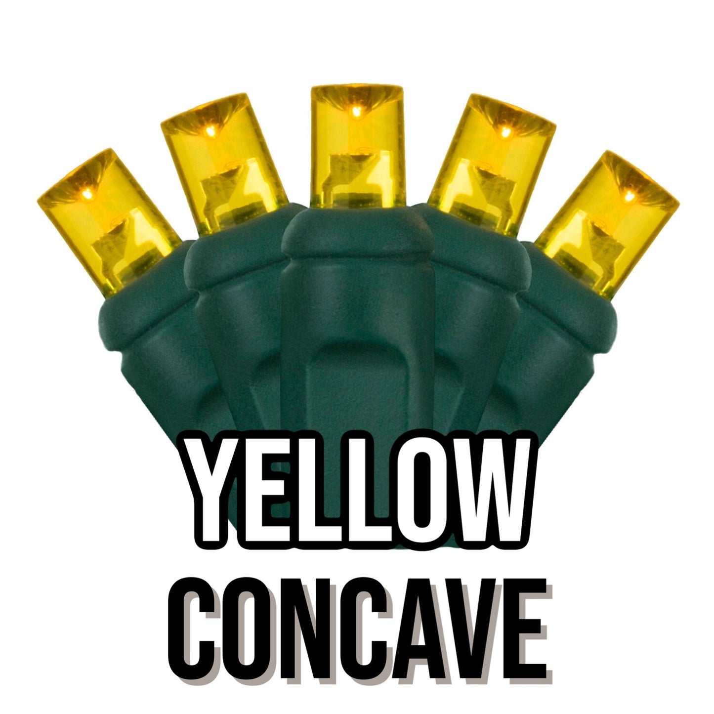 50-Light 5mm Concave Green Cord | 29 Colors