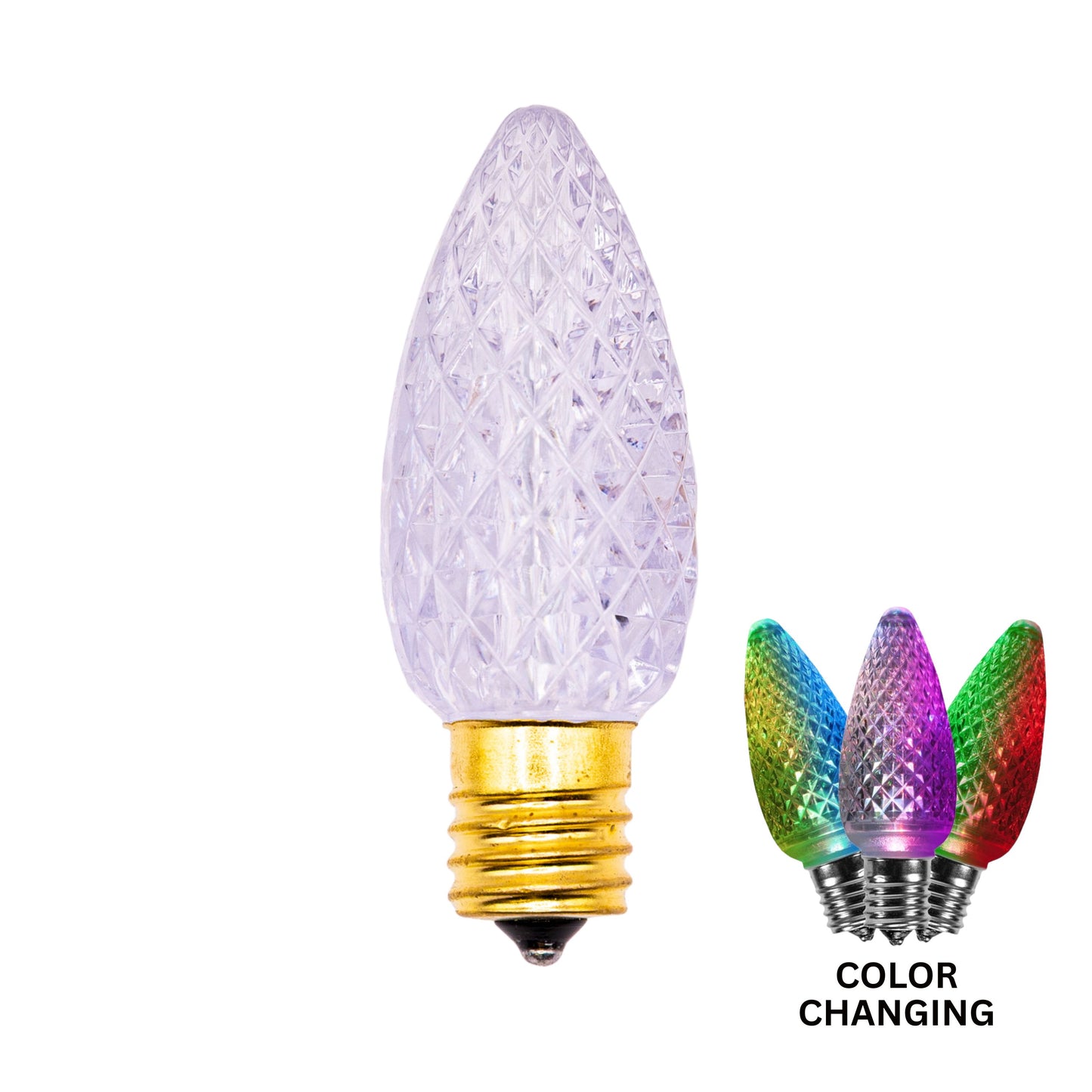 C9 LED Faceted Bulb | 12 Colors