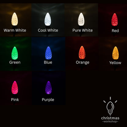 C9 LED Faceted Bulb | 12 Colors