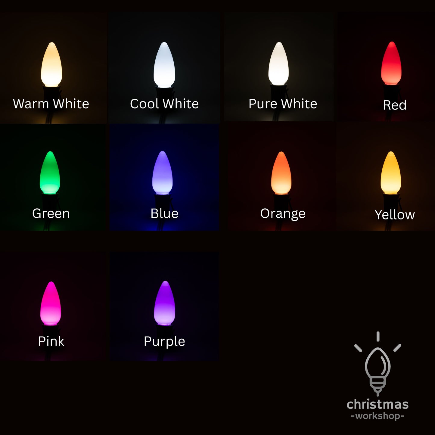 C9 LED Smooth Opaque Bulb | 11 Colors