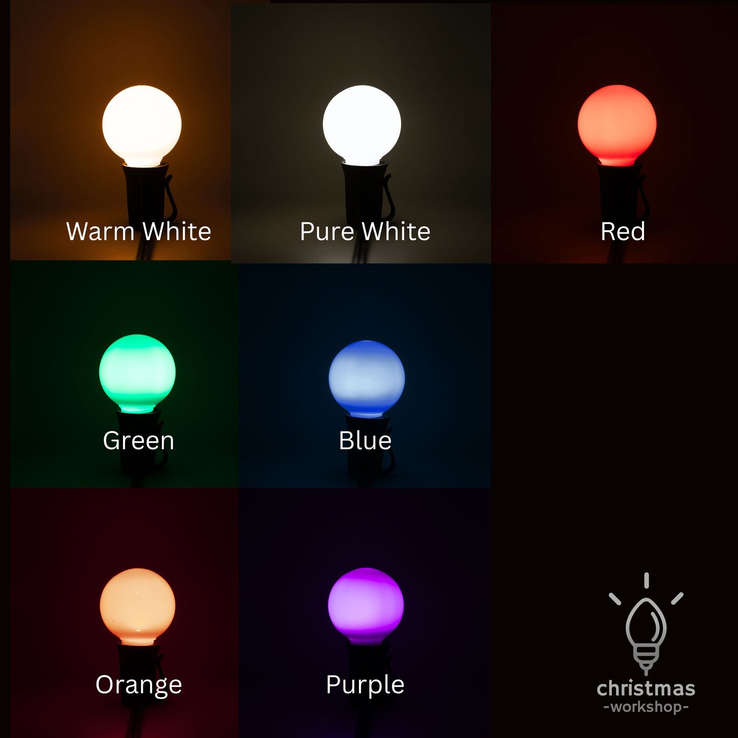 G40 (C9) LED Smooth Opaque Bulb | 7 Colors