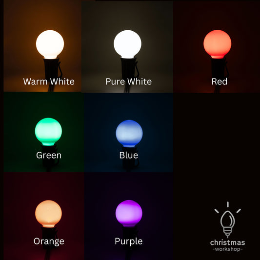 G40 (C9) LED Smooth Opaque Bulb | 7 Colors