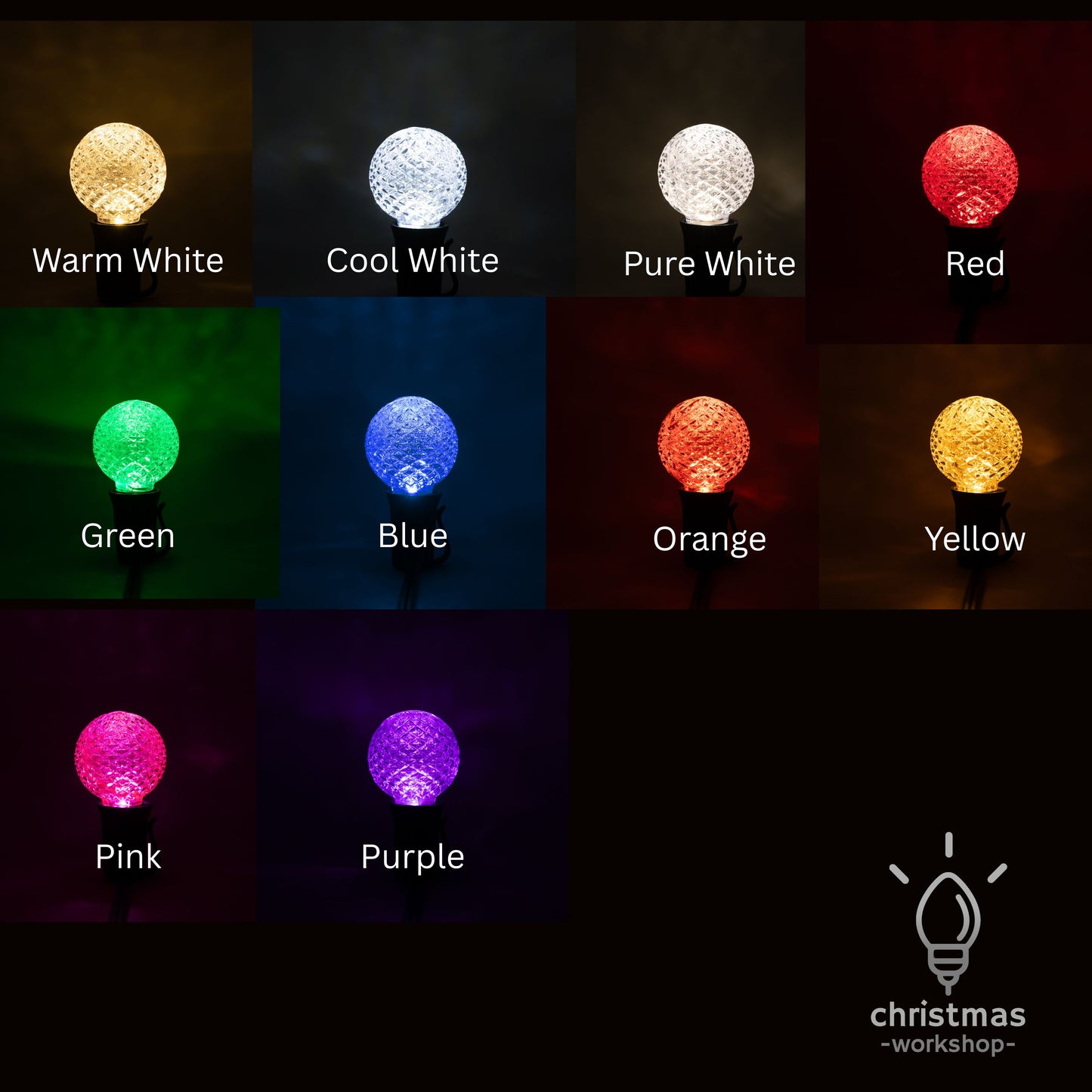 G40 (C9) LED Faceted Bulb | 11 Colors