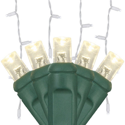 70-Light 5mm LED Icicle Lights with White/Green Cord | 6 Colors
