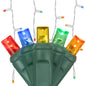 70-Light 5mm LED Icicle Lights with White/Green Cord | 6 Colors