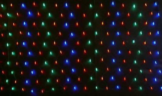 100-Light 5mm LED Net Lights with Green Cord | 6 Colors