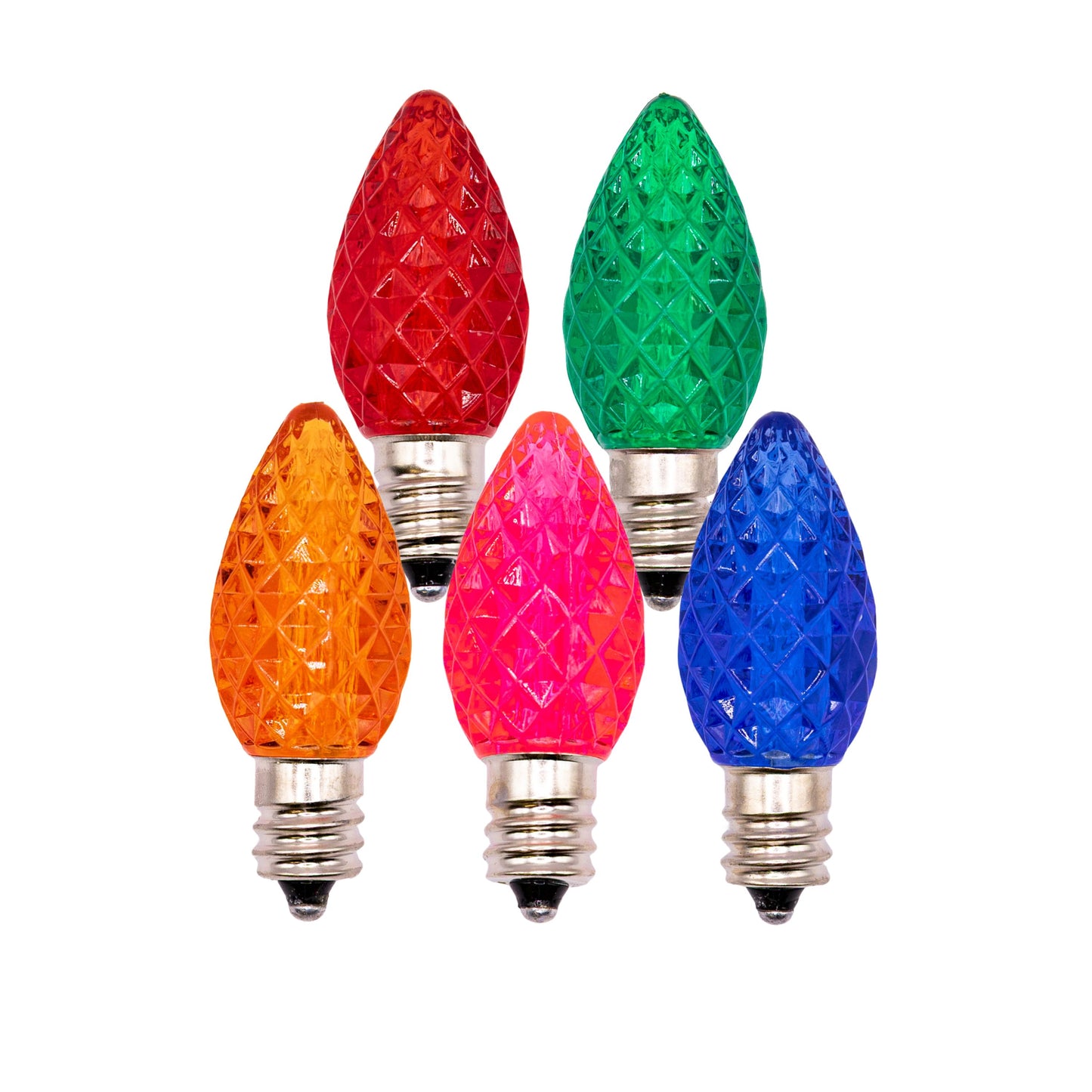 C7 Multi LED Faceted Bulbs Box of 25