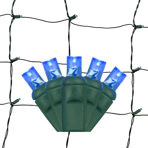 100-Light 5mm LED Net Lights with Green Cord | 6 Colors