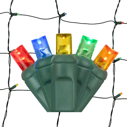 100-Light 5mm LED Net Lights with Green Cord | 6 Colors