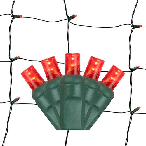 100-Light 5mm LED Net Lights with Green Cord | 6 Colors