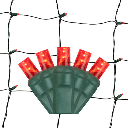 100-Light 5mm LED Net Lights with Green Cord | 6 Colors