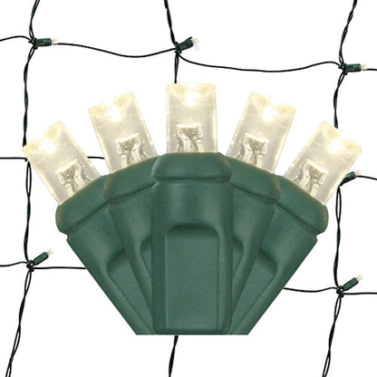 100-Light 5mm LED Net Lights with Green Cord | 6 Colors