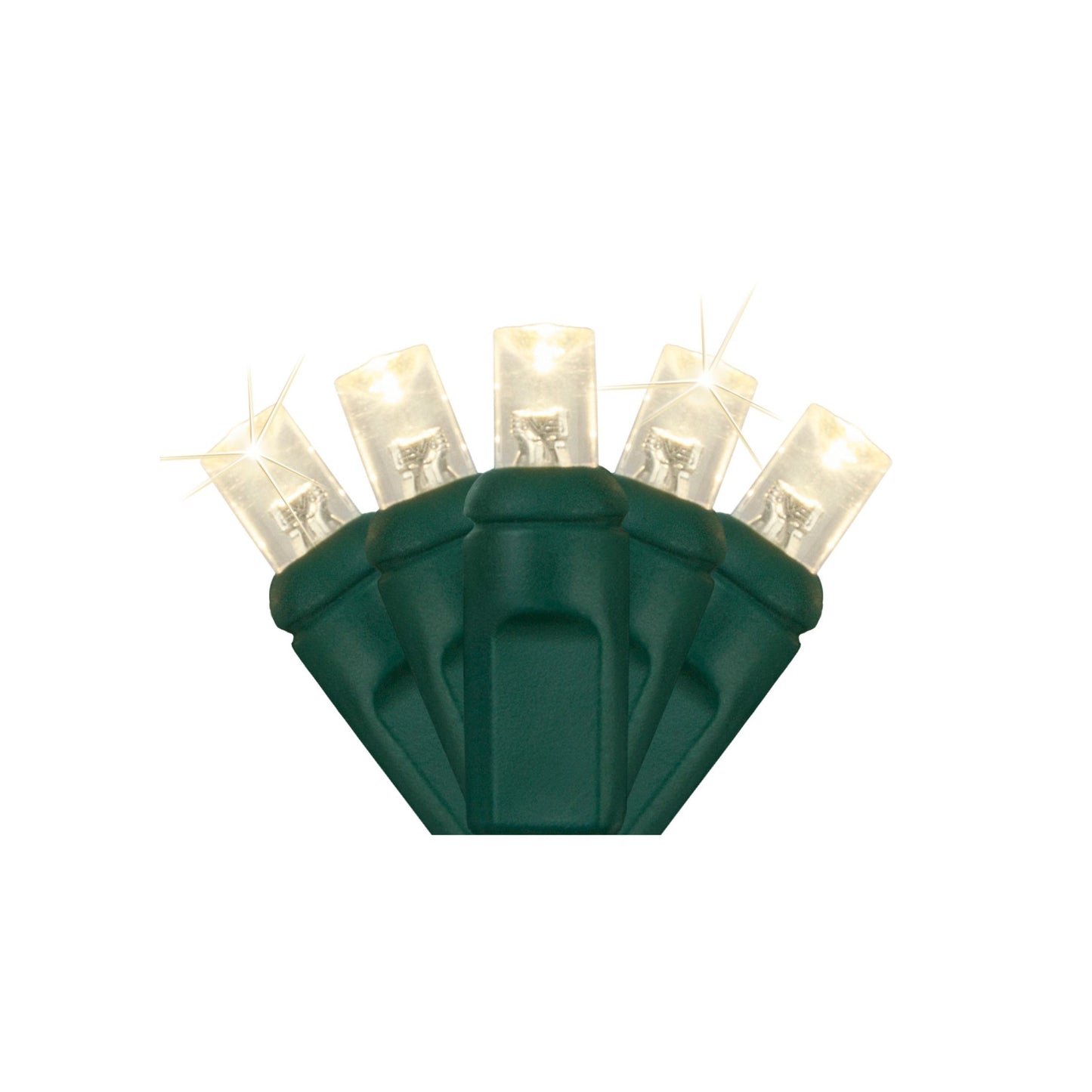 50-Light 5mm Concave Twinkle (1/3) Green Wire | 5 Colors