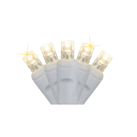 50-Light 5mm Concave Twinkle (1/3) White Wire | 3 Colors